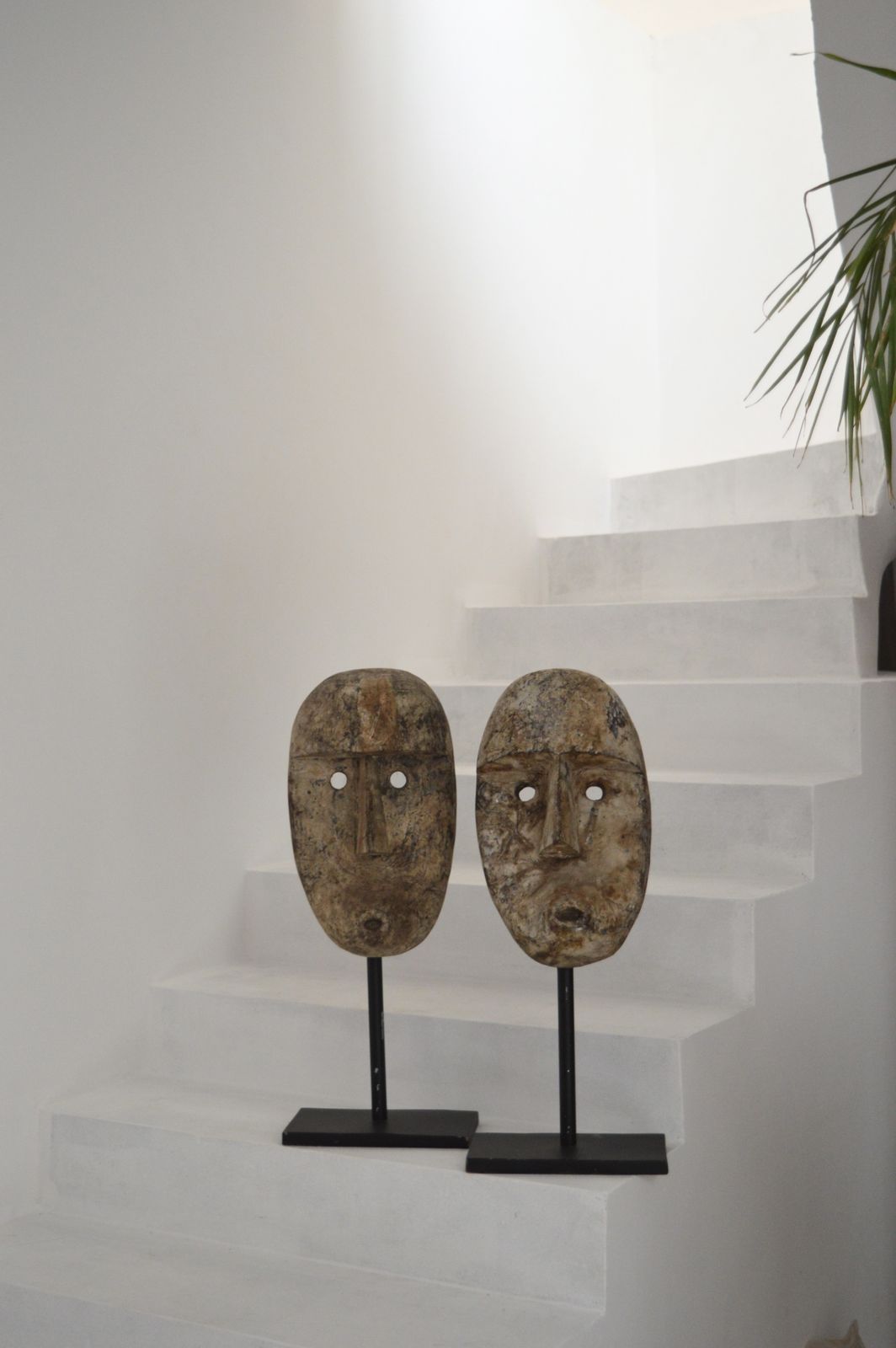 Carved Timor Island Mask Head Sculpture Contemporary photo furniture