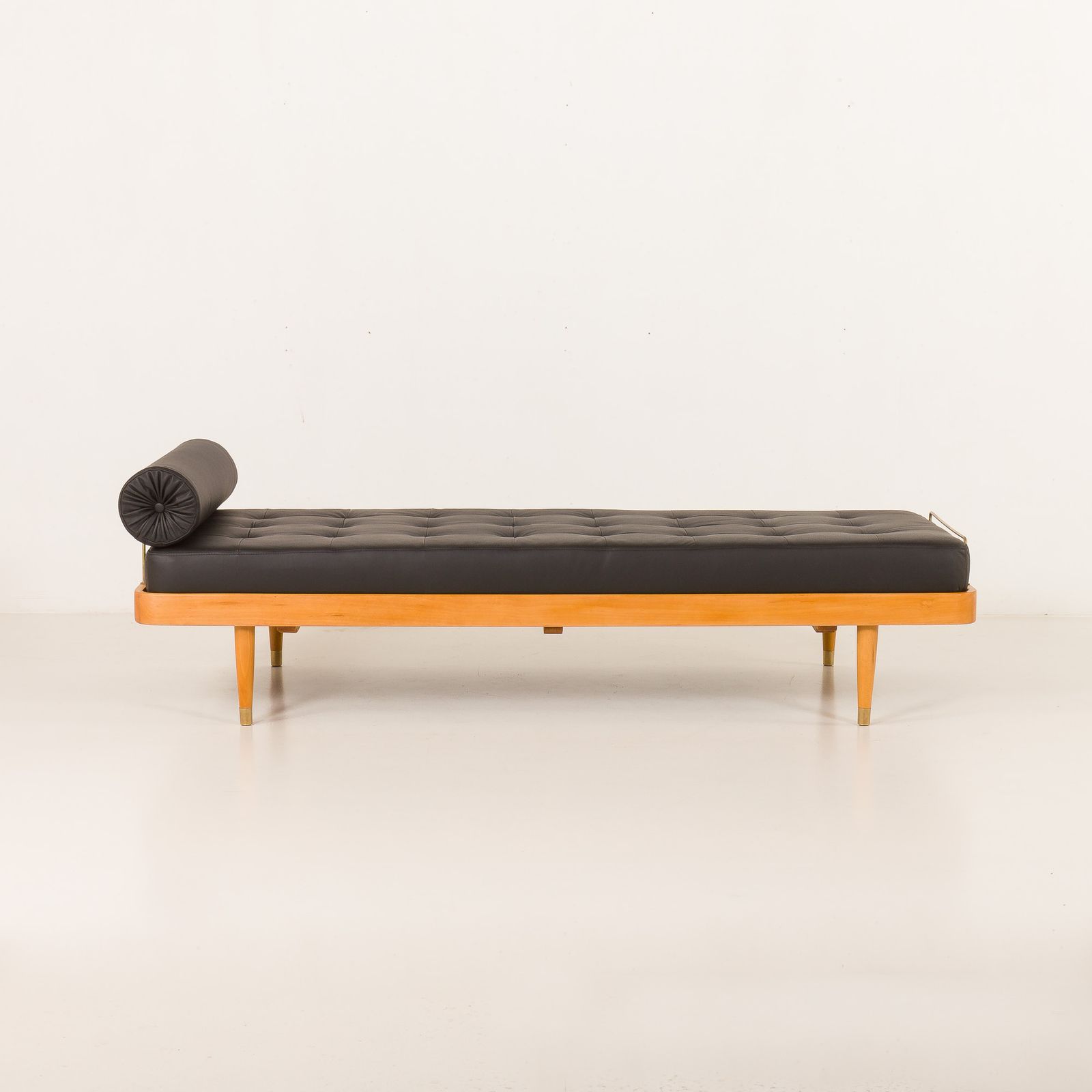 Danish Mid Century Daybed In Black Leather Attr. To Horsens Mobelfabrik, 1960s photo 1722.0