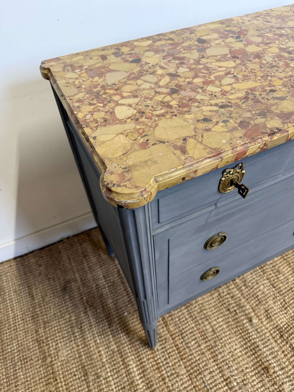 Louis XVI Style Painted Commode , Pale Grey photo Furniture