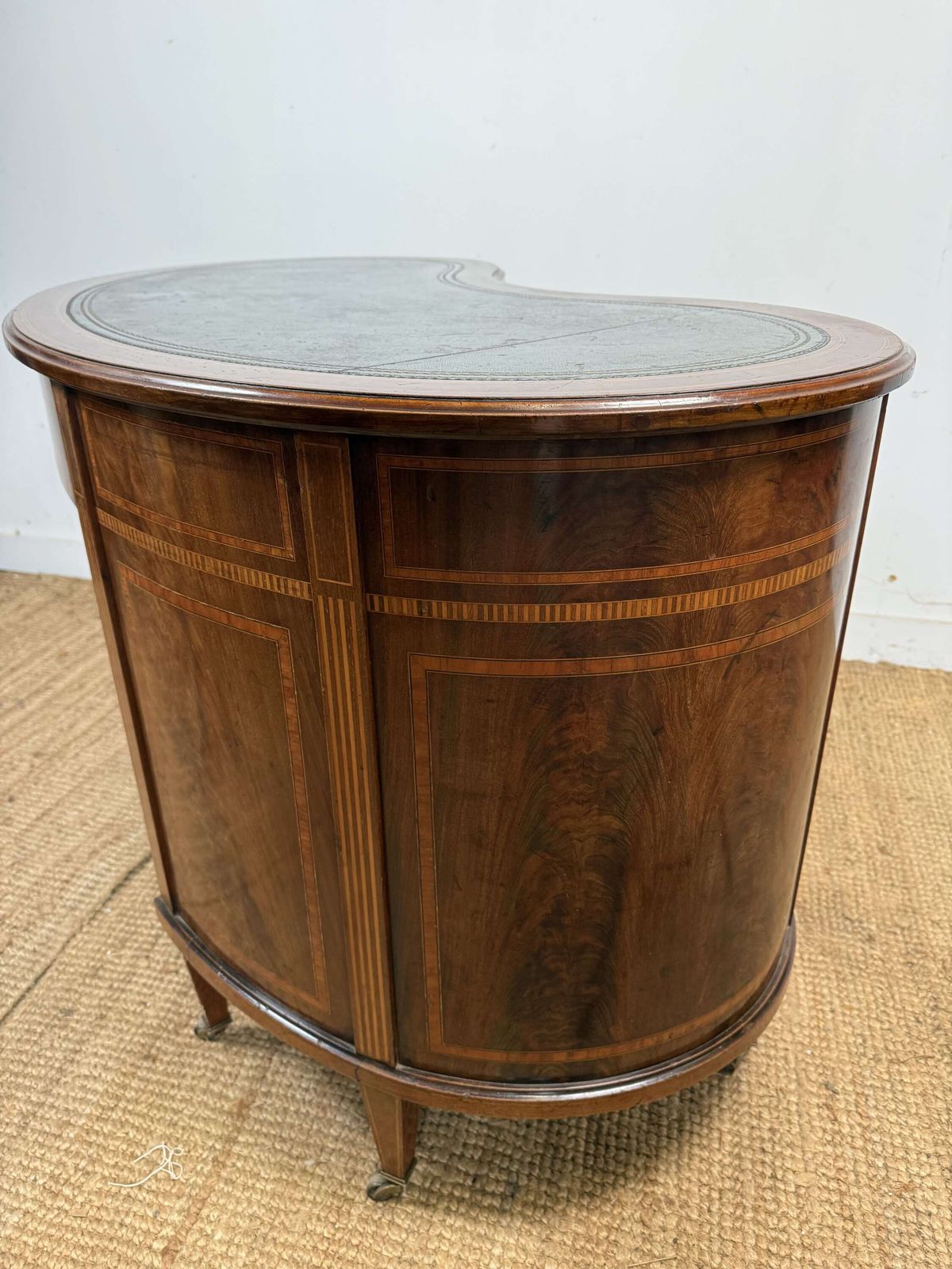photo for sale Edwardian Kidney Shaped Writing Desk / Pedestal Desk