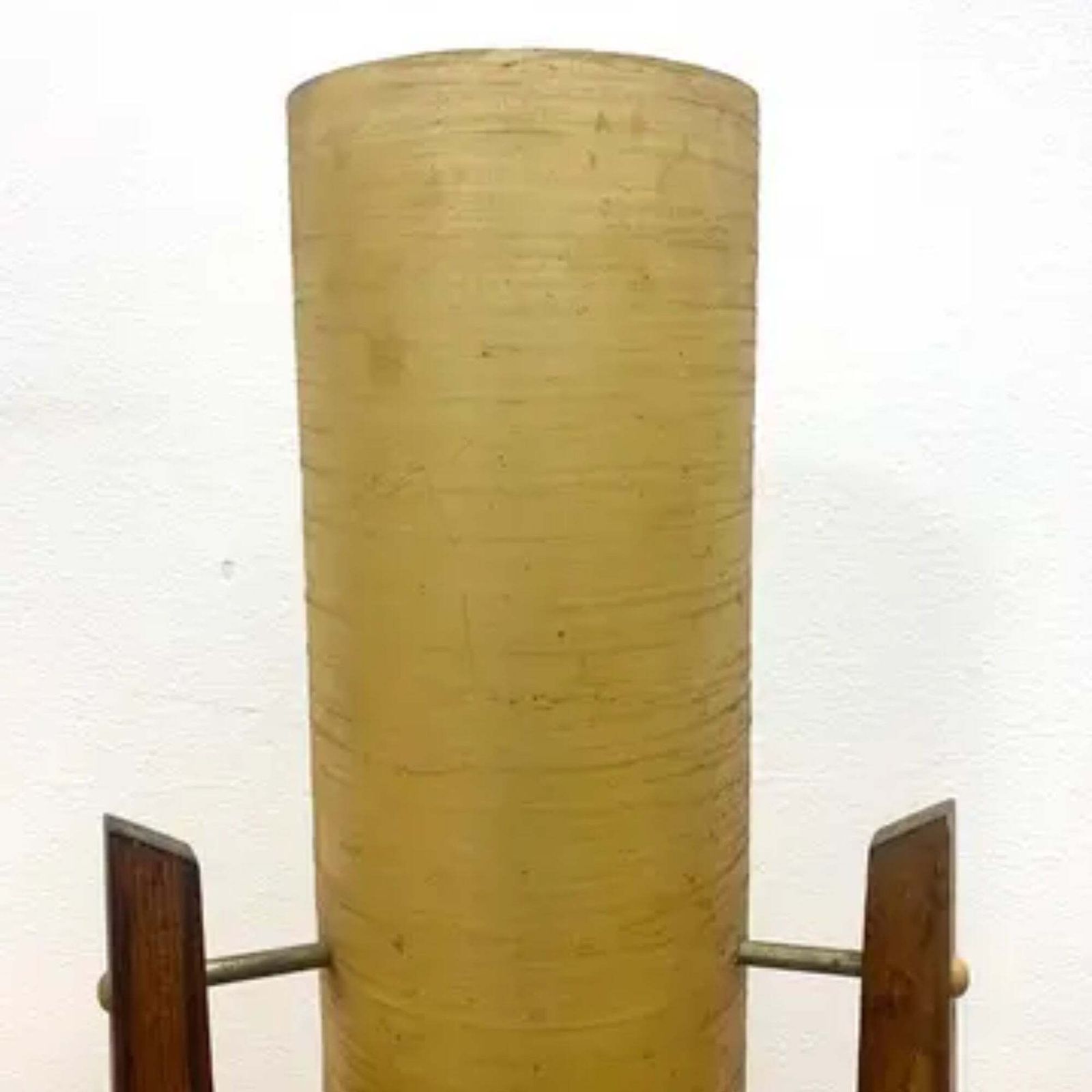 Retro Rocket Floor Lamp, Fibreglass Shade & Wooden Legs, 1960s photo buy