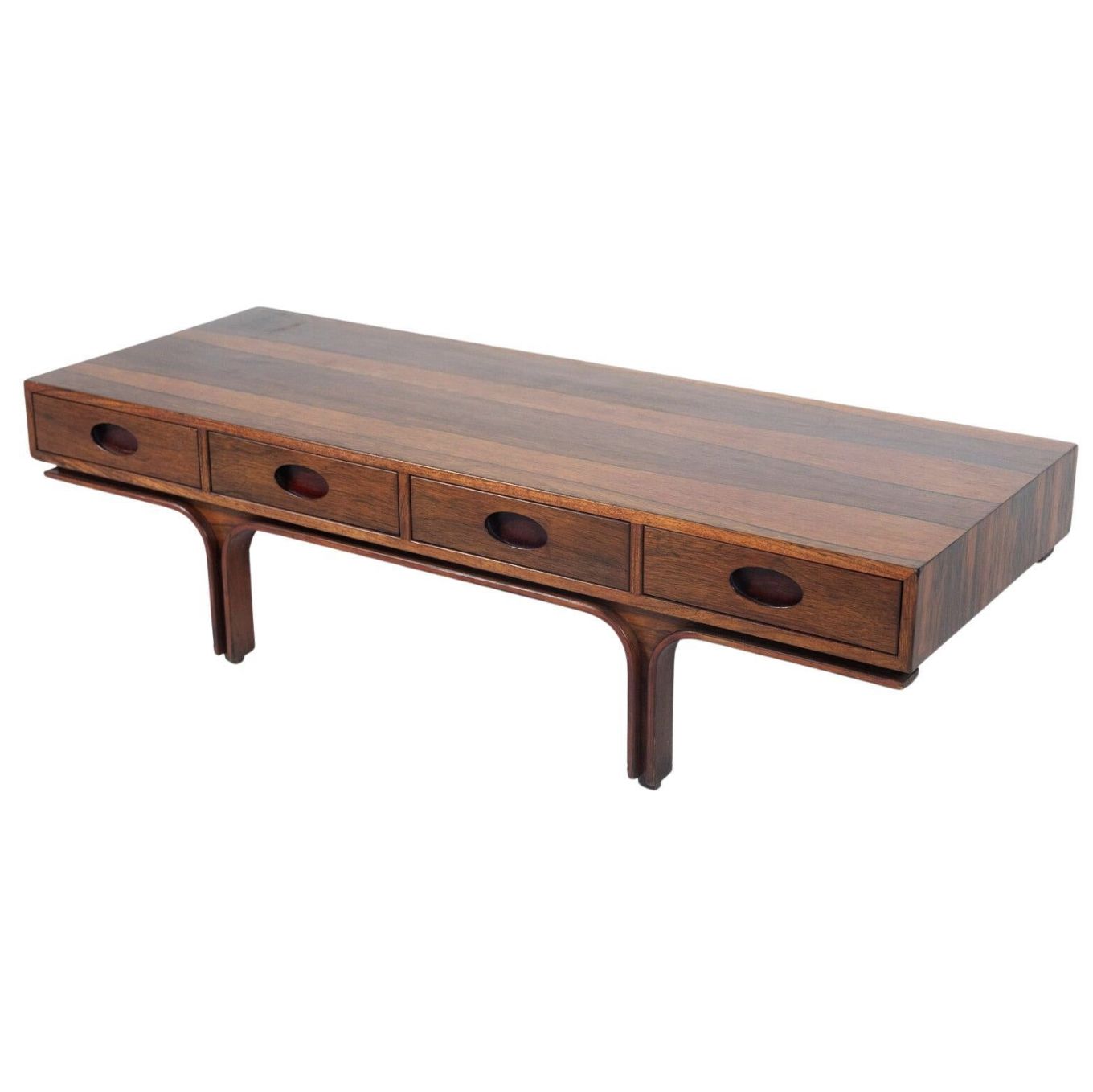 Mid Century Gianfranco Frattini, Wooden Coffee Table For Bernini, Italy, 1960s