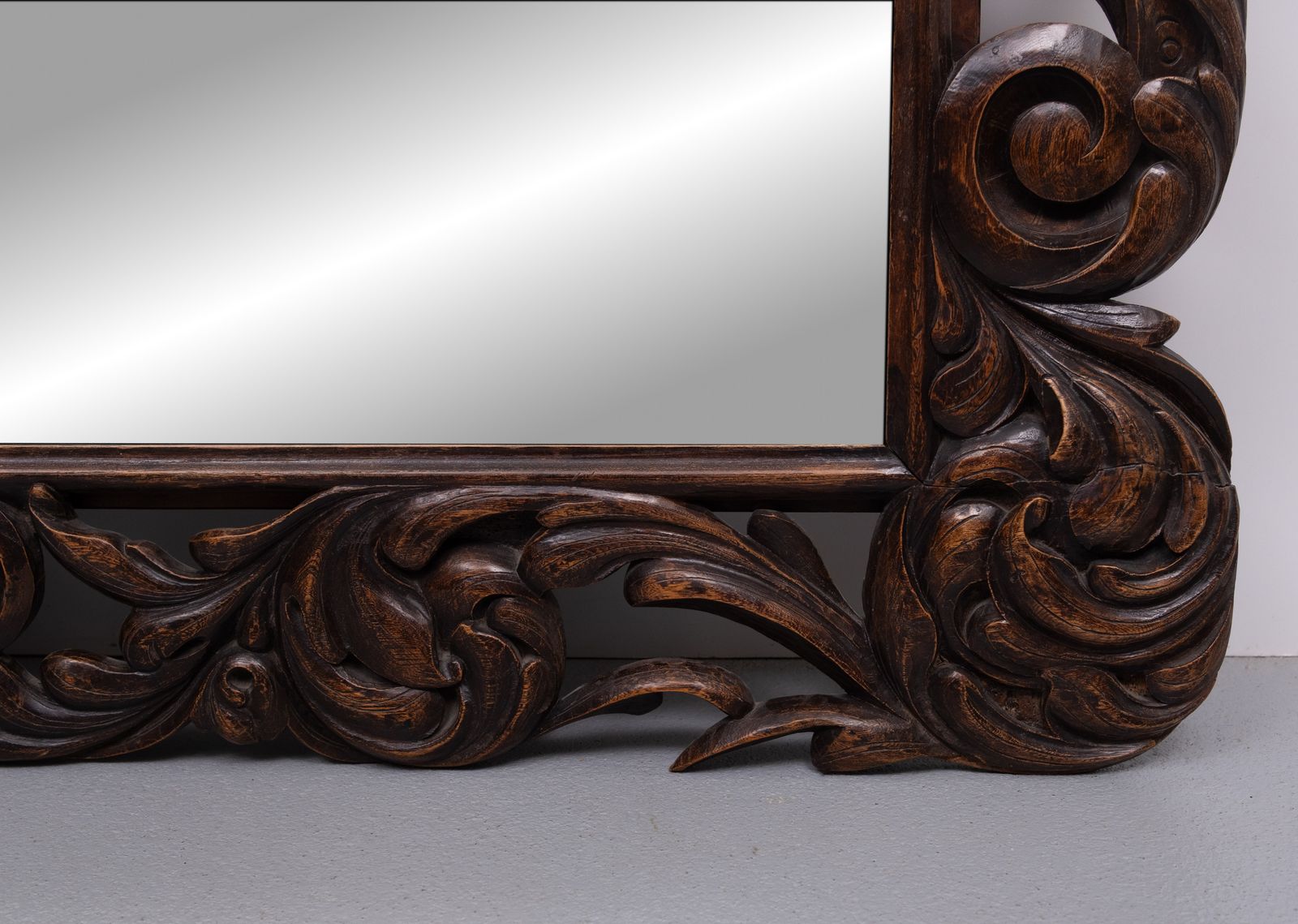photo vinterior Impressive Monumental 18 Century Antique Cherub Oak Mirror Holland