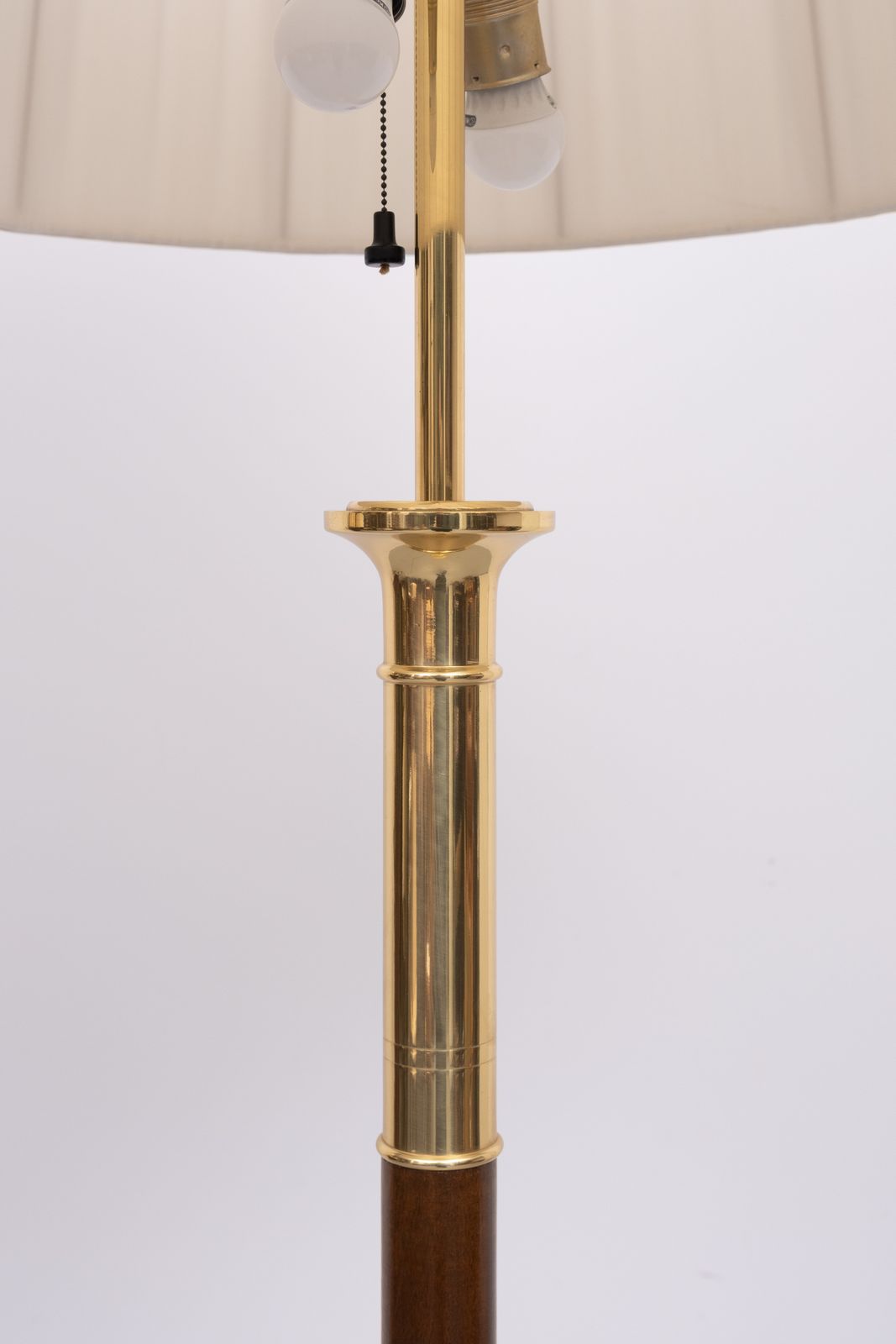 Metalarte Stunning Floor Lamp Brass And Mahogany 1960s Spain photo Lighting