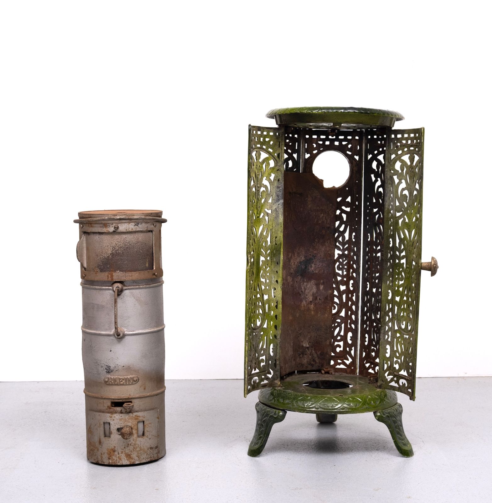 19th Century French Green Enameled Cast Iron Heater Stove photo buy