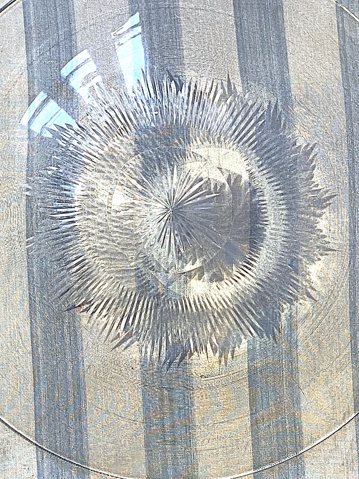 Six Victorian Ice Plates Delicate Glass Etched With A Star Pattern Festive Table photo 50.0
