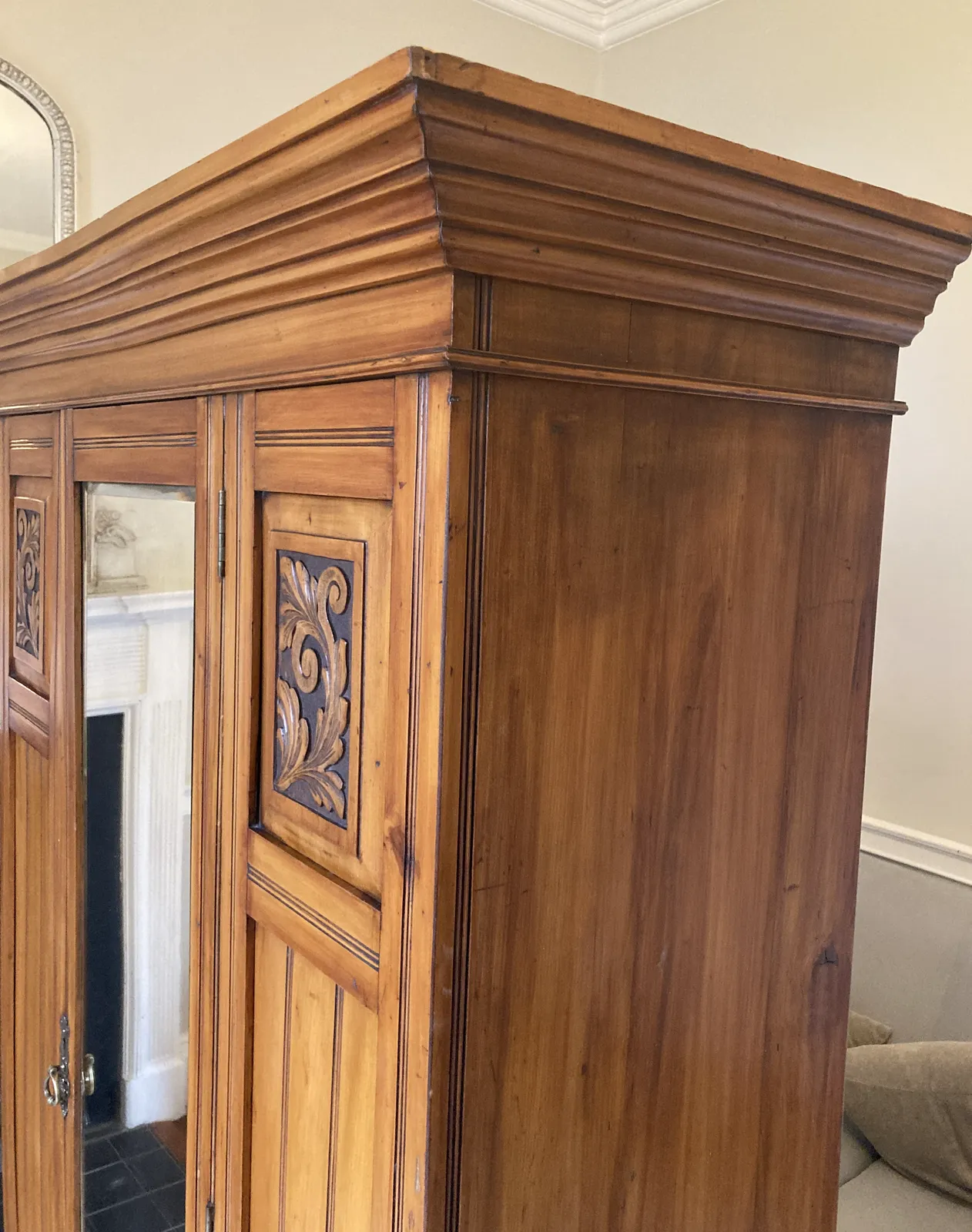 Furniture Antique Ornate Wardrobe Early 20th Century photo