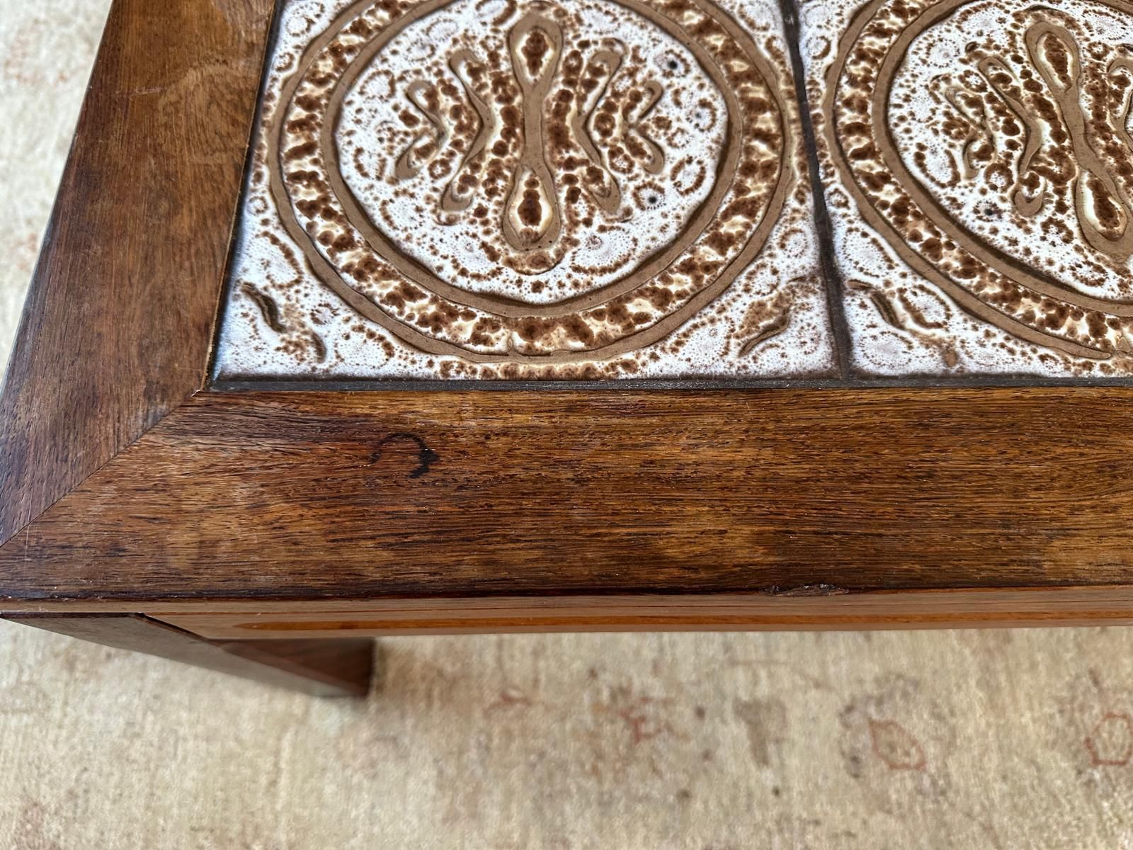 Large Retro Midcentury Danish Tiled Top Teak Or Rosewood Coffee Table photo 495.0