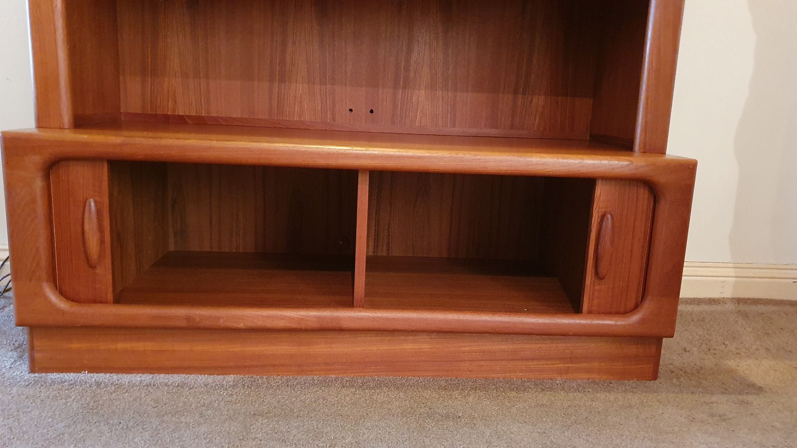 photo for sale Pair Of Beautiful Large Vintage Dyrlund Regal Danish Drinks/Display Cabinets With Storage