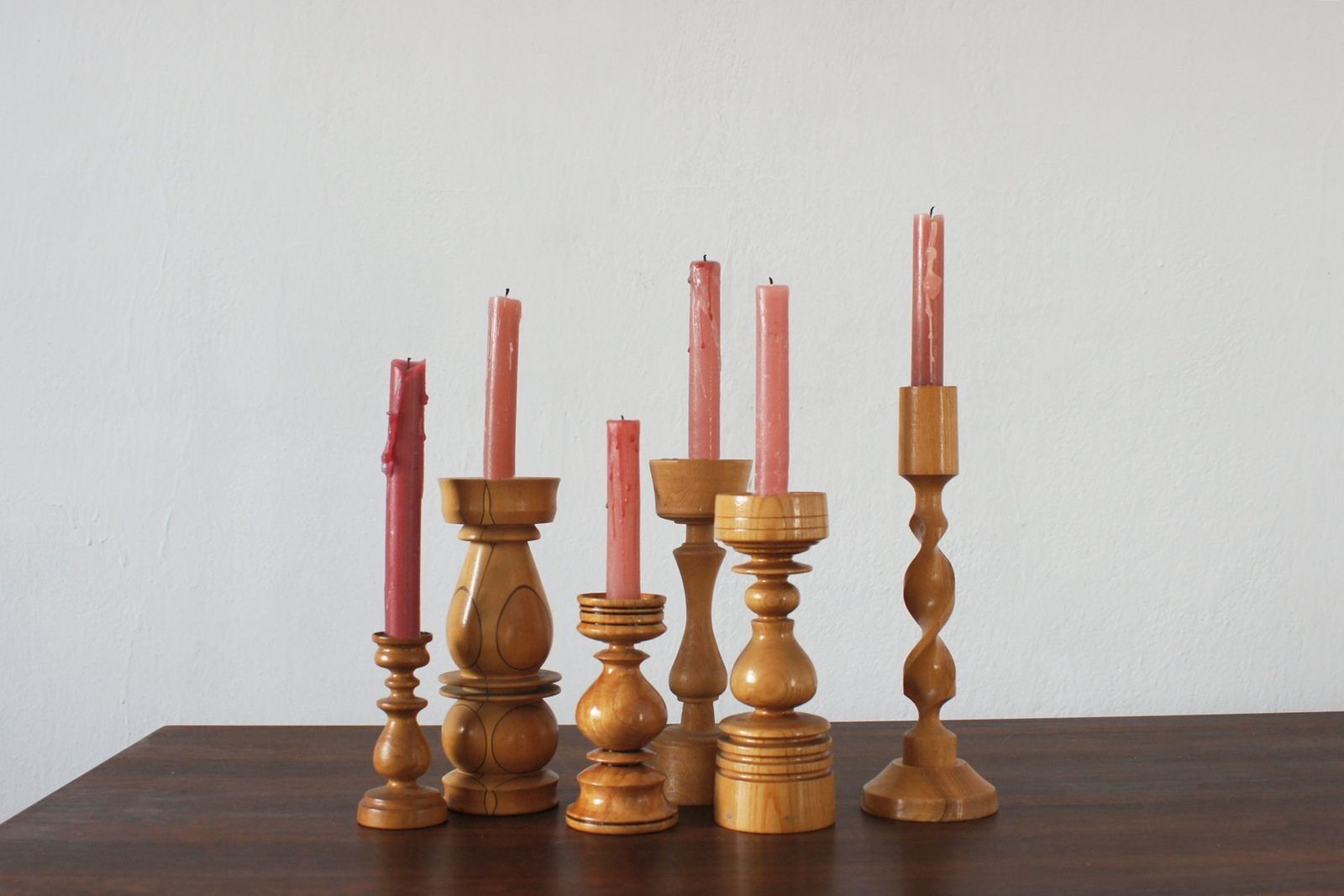 Scandinavian Wooden Candleholders, Set Of 6 photo furniture