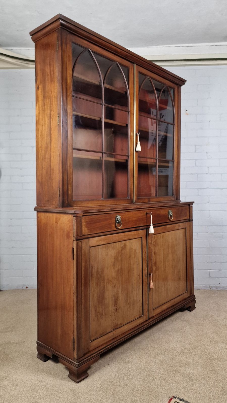2000.0 Antique Mahogany Bookcase Cupboard   George IV photo