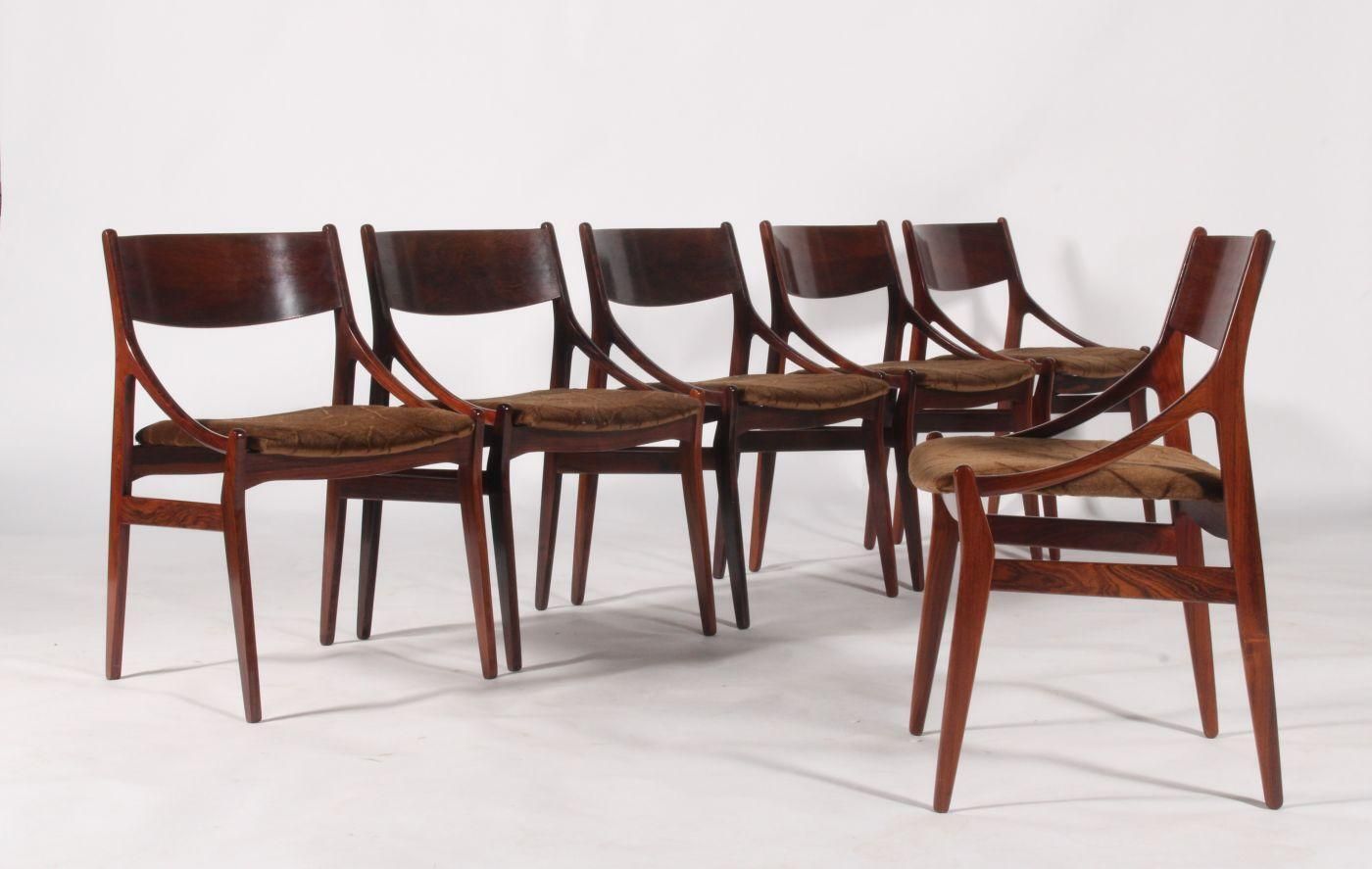 Set Of Six Stunning Mid Century Danish Rosewood Chairs photo 3961.0
