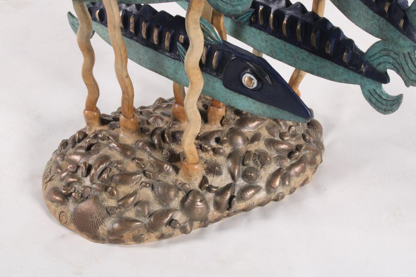 Limited Edition Bronze Sculpture ‘School Of Fish’ By Graham Knuttel photo vintage