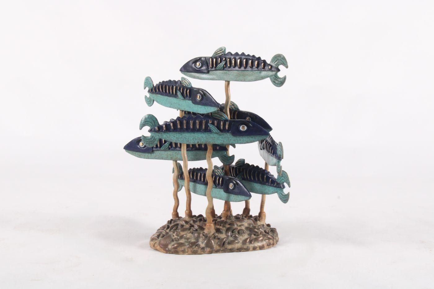 photo for sale Limited Edition Bronze Sculpture ‘School Of Fish’ By Graham Knuttel