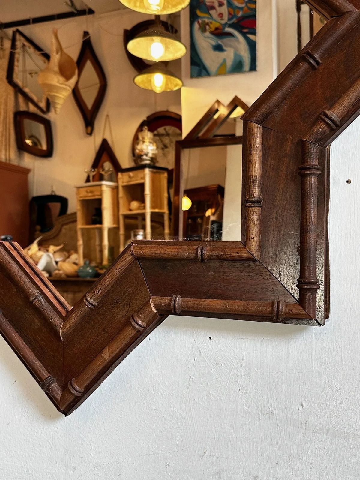 Reclame Mahogany And Faux Bamboo Star Mirrors. photo furniture