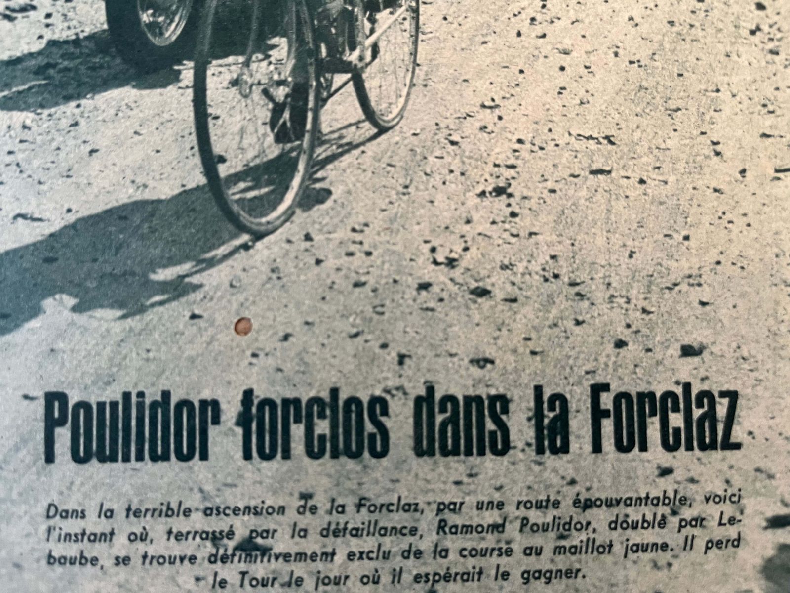 Vintage Cycling Print   Raymond Poulidor, Tour De France, Col De La Forclaz 1963 photo furniture