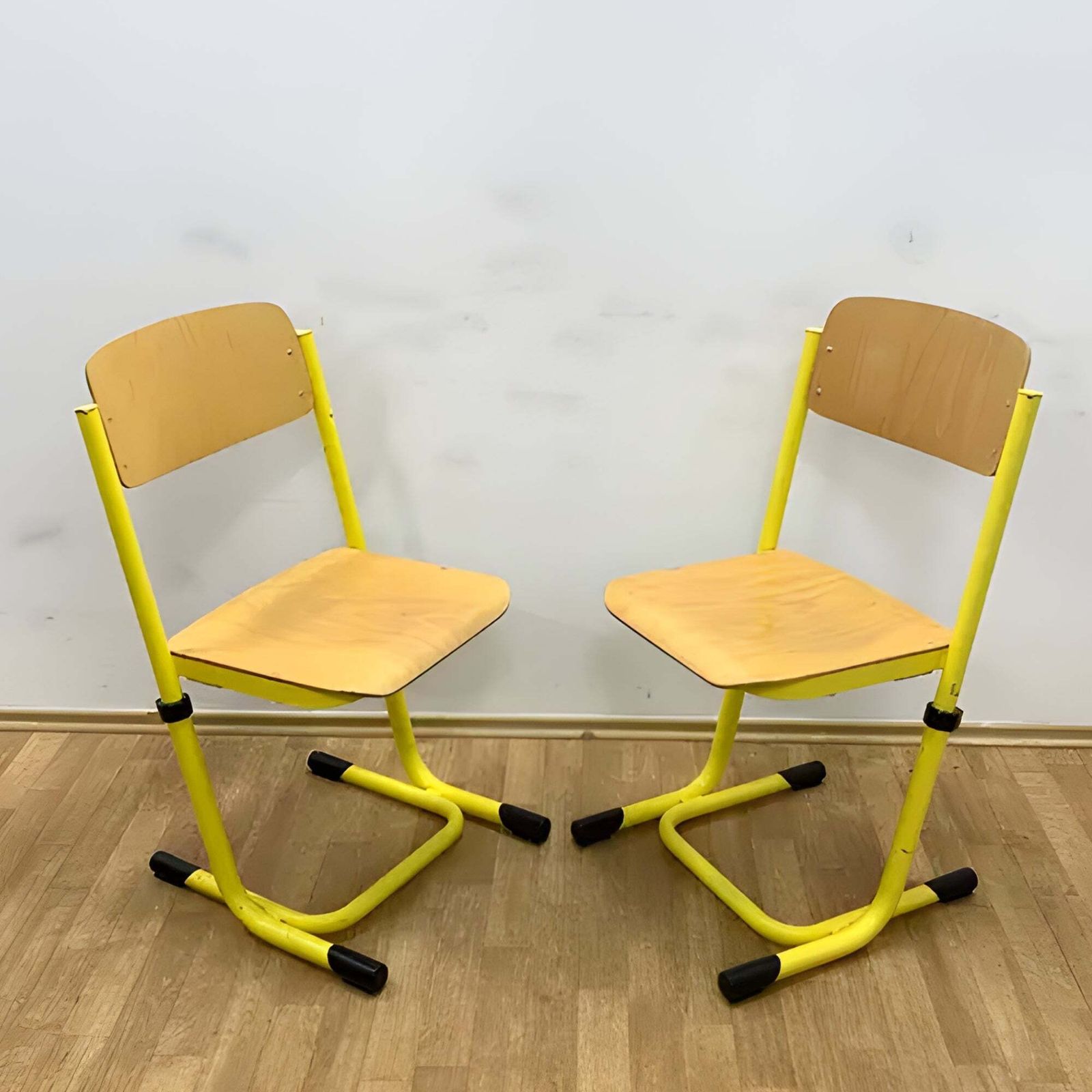 Retro Chairs, Metal & Veneer, 1980s (Set Of 2) photo Furniture