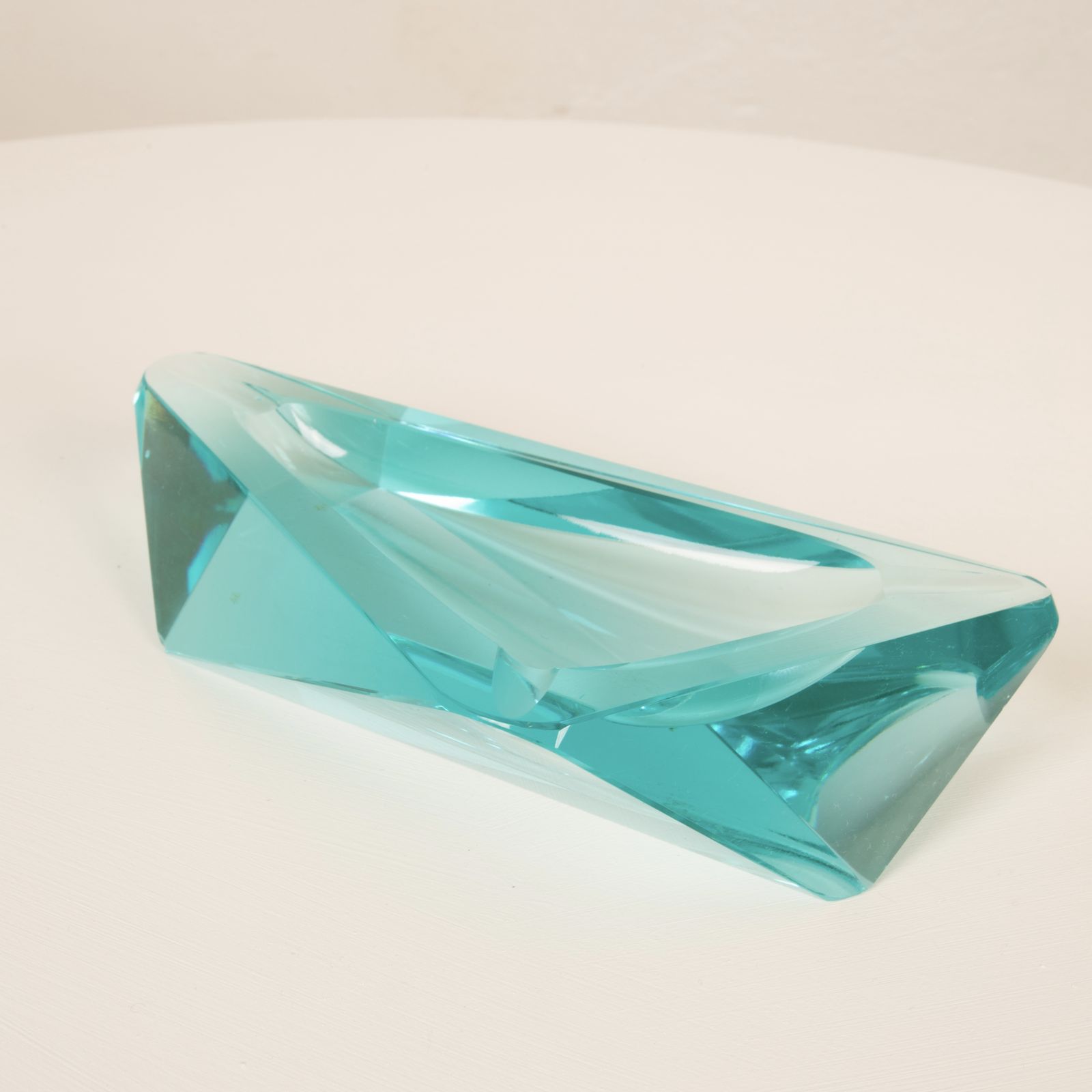 Fontana Arte Italia Style Blue Crystal Ashtray From The 1970s. photo buy