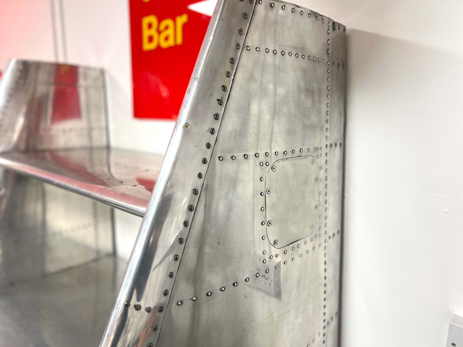 photo furniture Ex Mod Jet Provost Desk Made From Polished Aluminium Horizontal Stabilisers