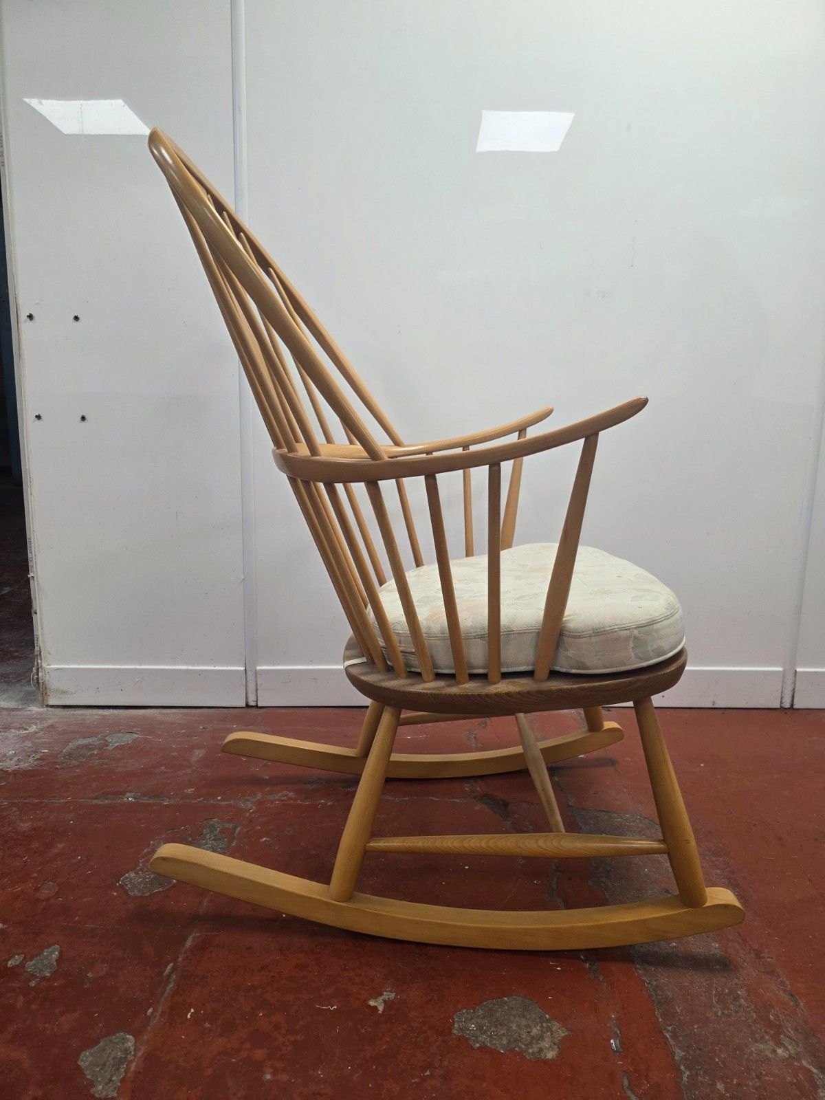 Blonde Ercol Chair Makers Rocking Chair With Original Cushion photo buy