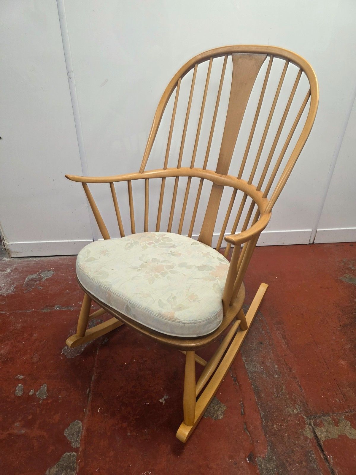 photo for sale Blonde Ercol Chair Makers Rocking Chair With Original Cushion