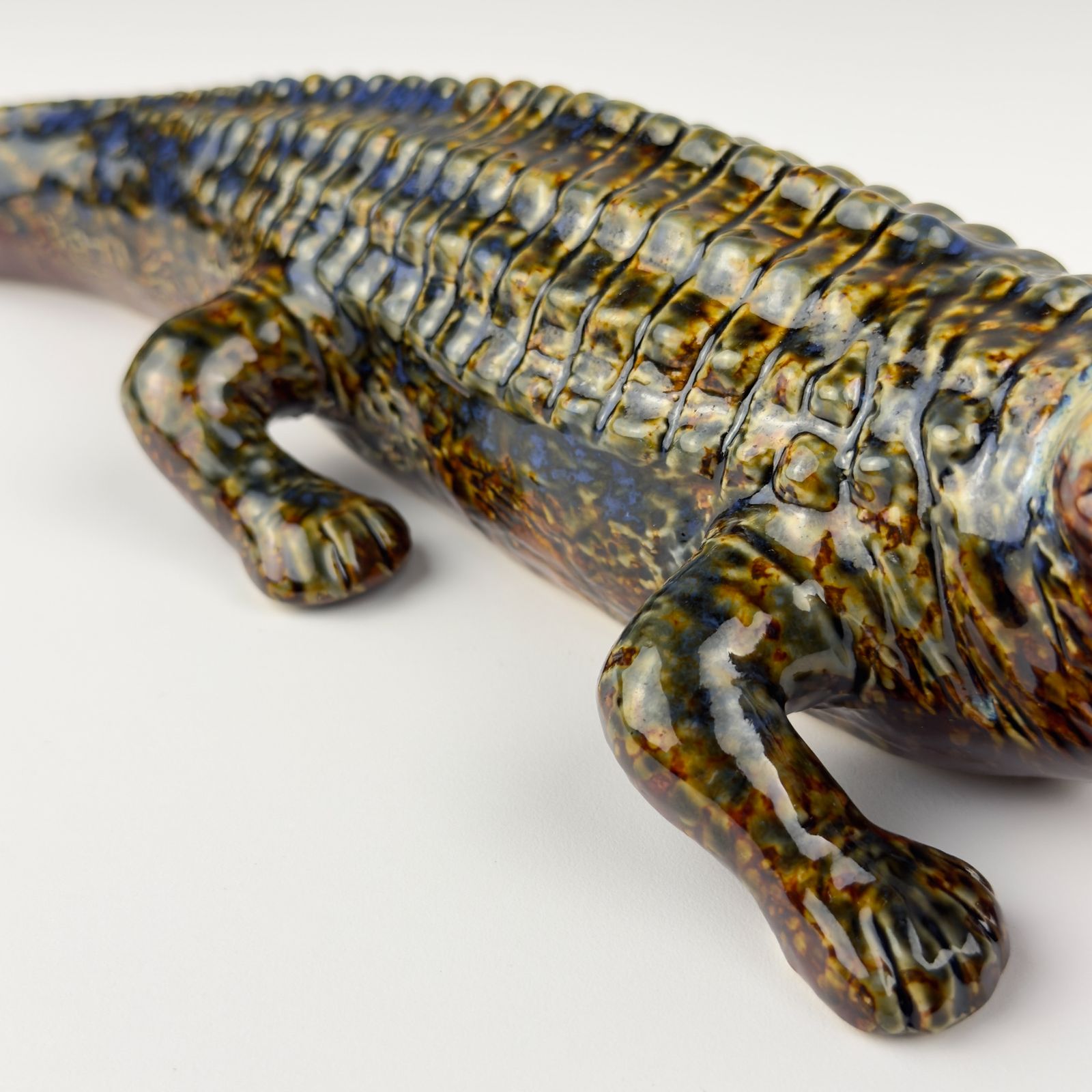 Vintage Ceramic Sculpture Of Crocodile From Bassano, Italy 1980s photo buy
