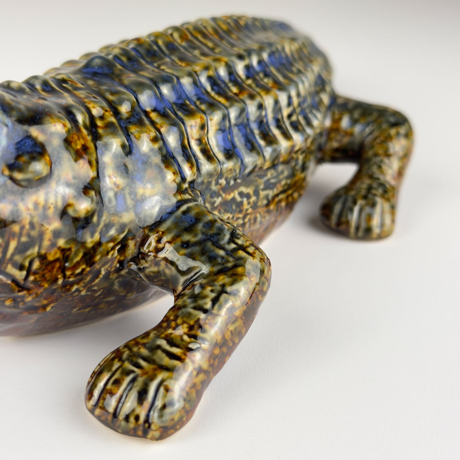 Vintage Ceramic Sculpture Of Crocodile From Bassano, Italy 1980s photo vintage