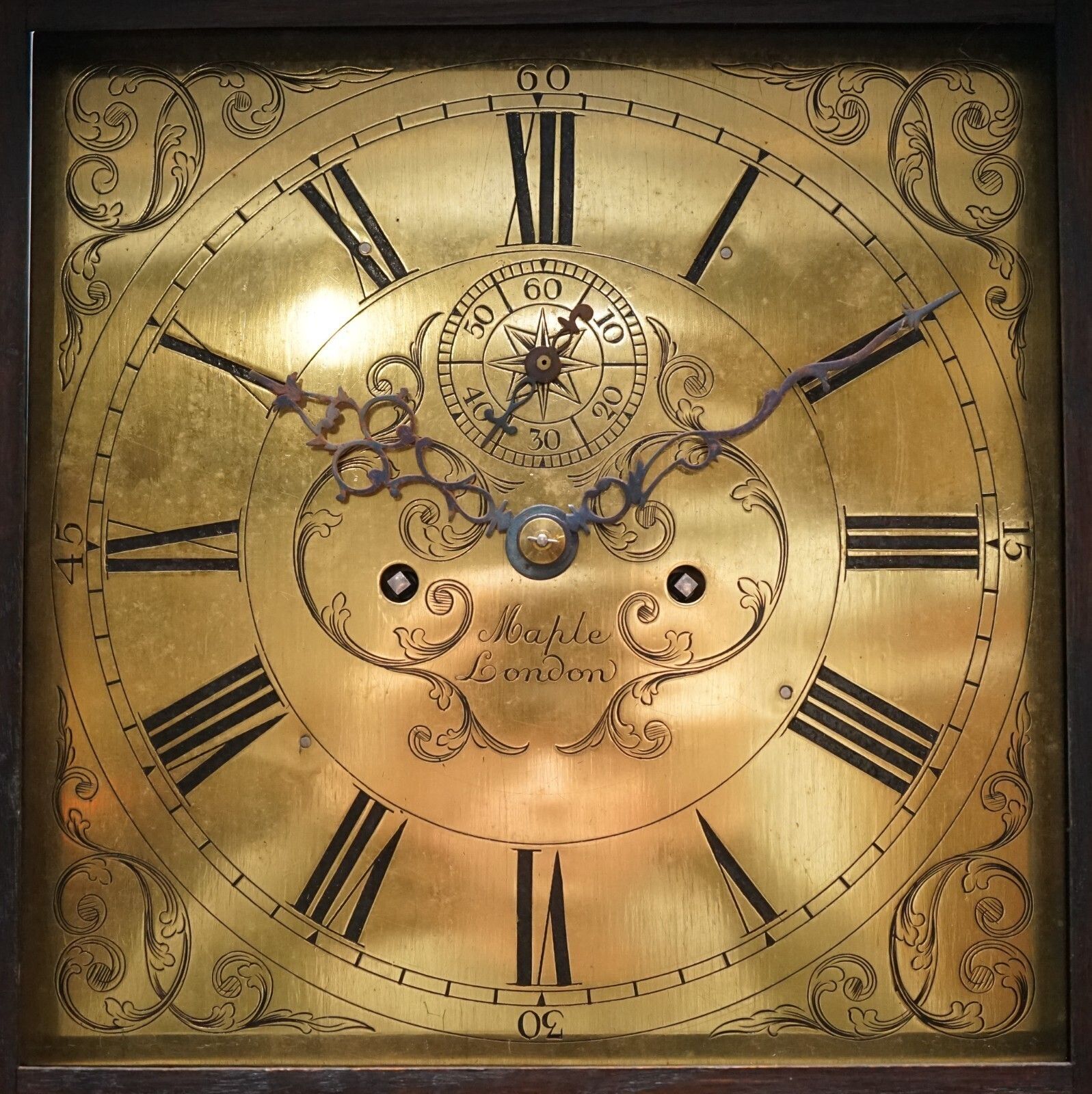 photo furniture Antique English Arts & Crafts 8 Day Longcase Grandfater Clock By Maple London