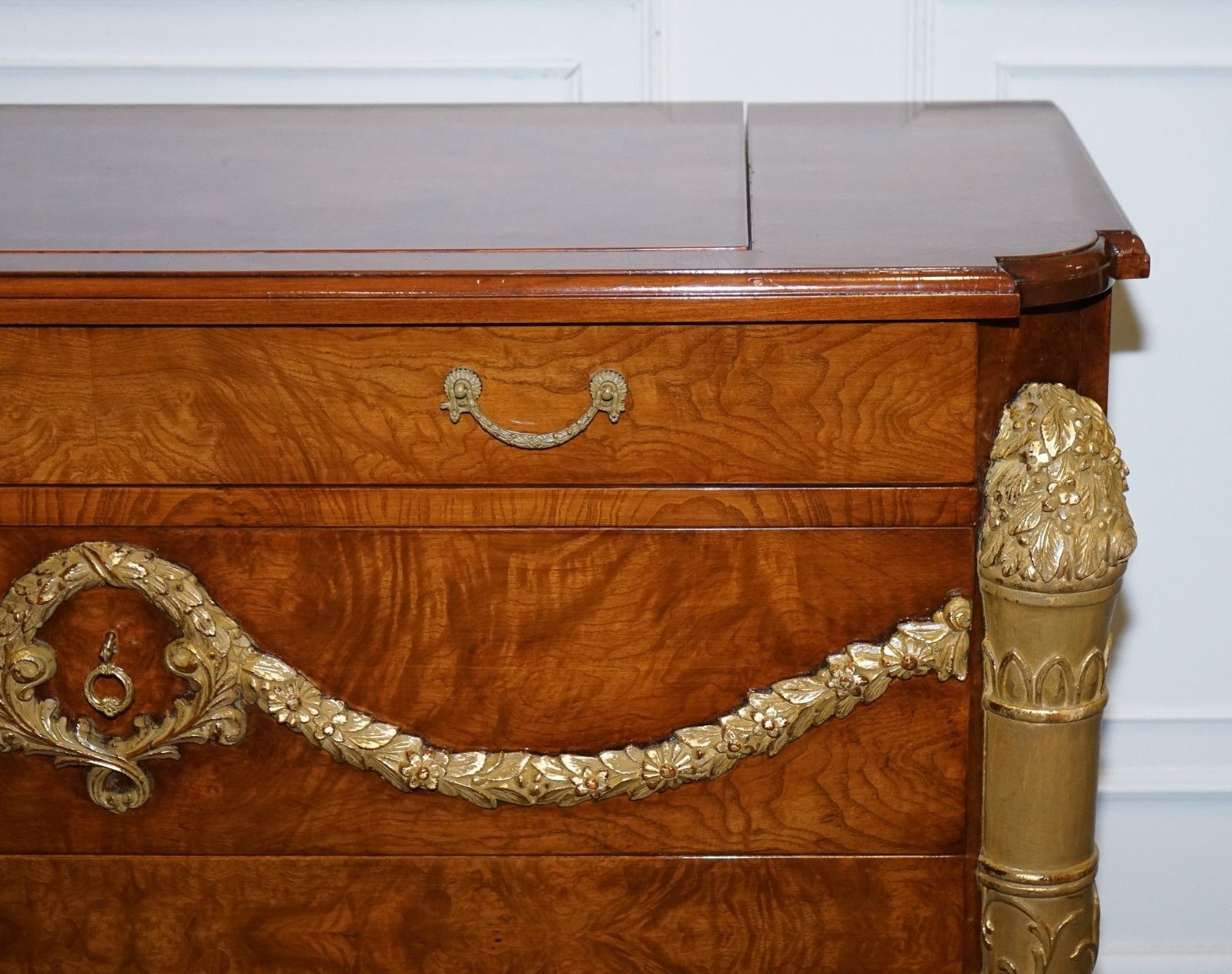 Large Faux Chest Of Drawers Hidden Tv Cabinet French Empire Style photo 2250.0