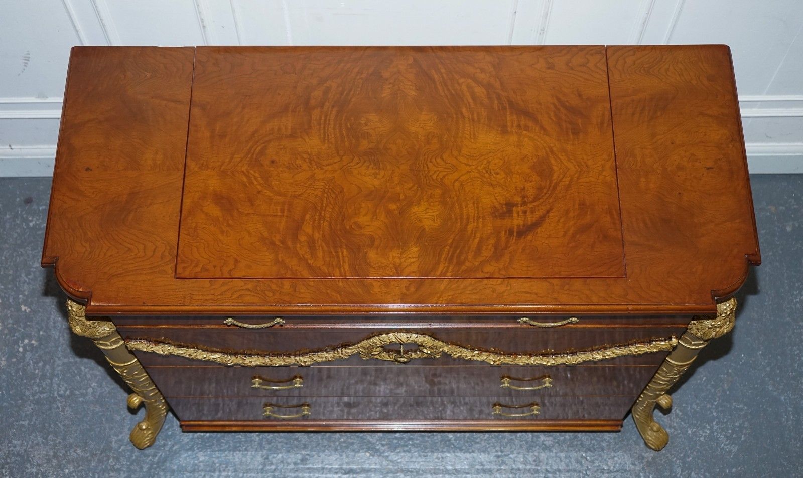 Large Faux Chest Of Drawers Hidden Tv Cabinet French Empire Style photo vintage
