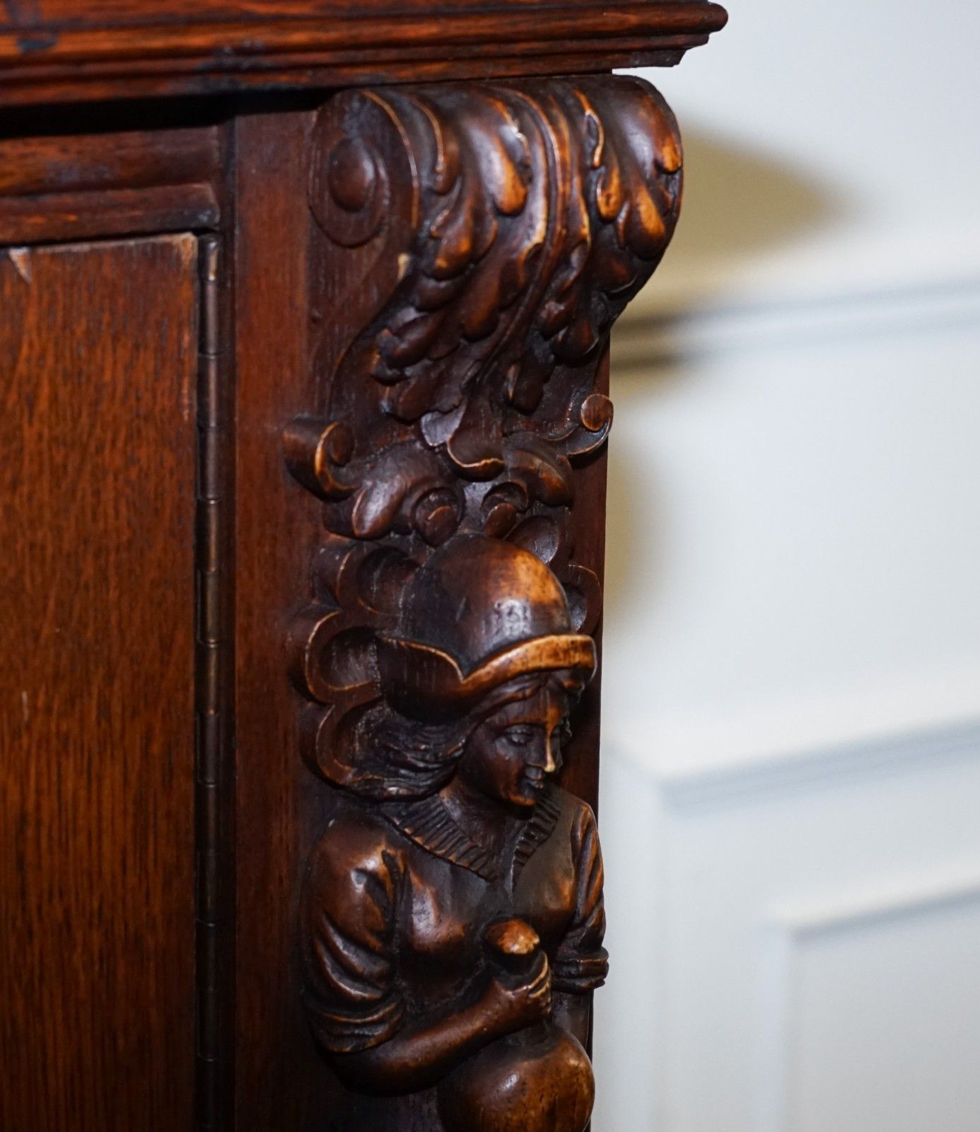 19th Century Renaissance Style French Carved Walnut Cabinet With Shelves photo buy