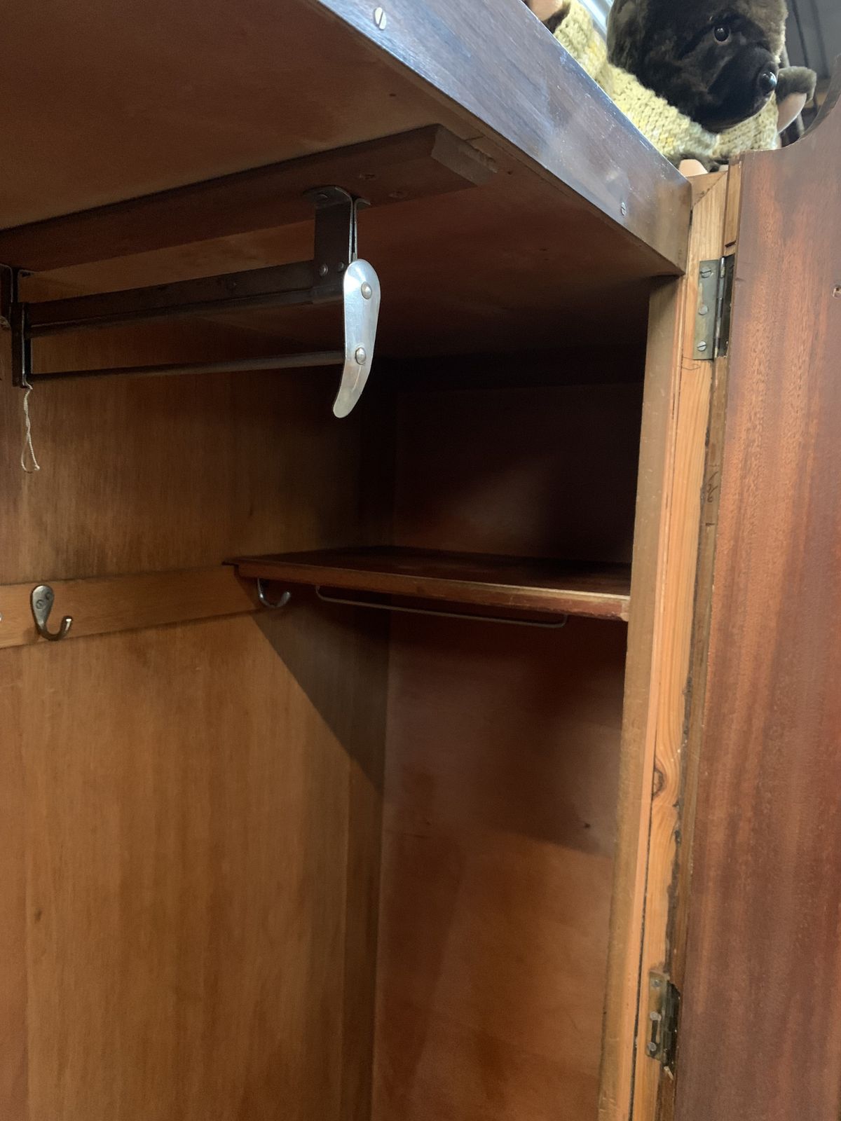 Walnut Veneered Wardrobe In Art Deco Style, Featuring A Single   photo buy