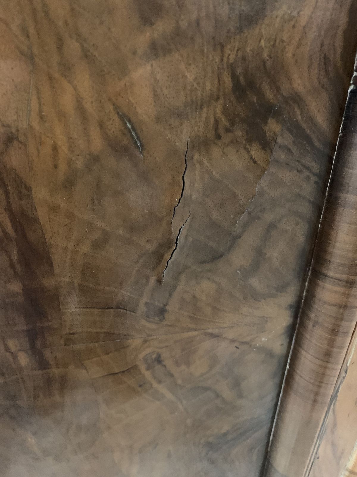 photo for sale Walnut Veneered Wardrobe In Art Deco Style, Featuring A Single  