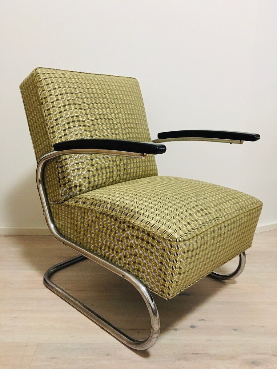 Vintage Model S411 Tubular Steel Armchairs By Willem Hendrik Gispen For Mücke Melder, Set Of 2
