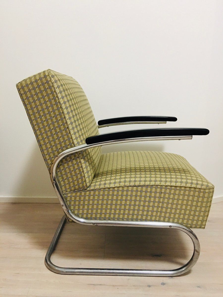 photo vinterior Vintage Model S411 Tubular Steel Armchairs By Willem Hendrik Gispen For Mücke Melder, Set Of 2