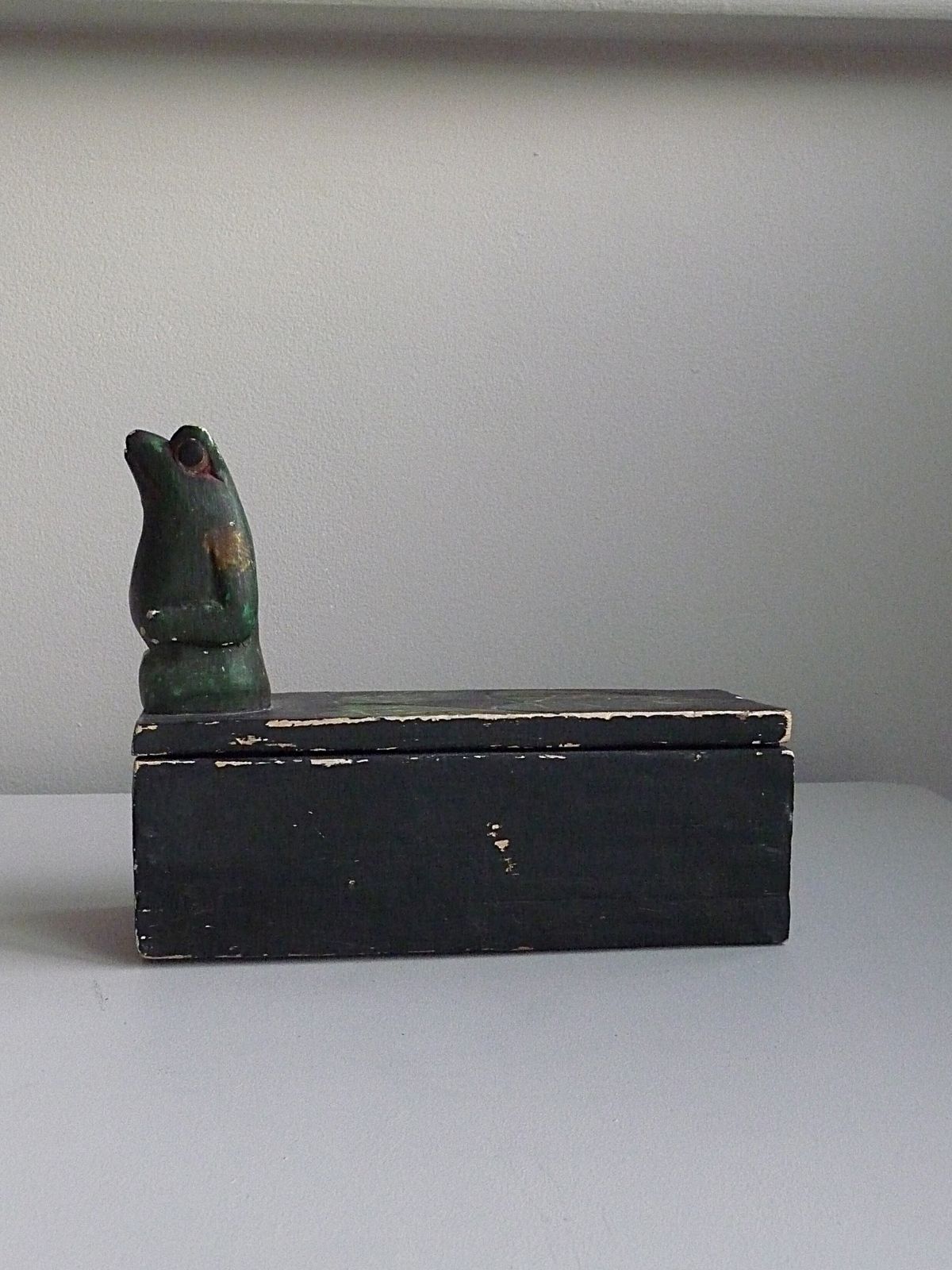 Antique Scandinavian Handmade Painted Wooden Box photo vinterior