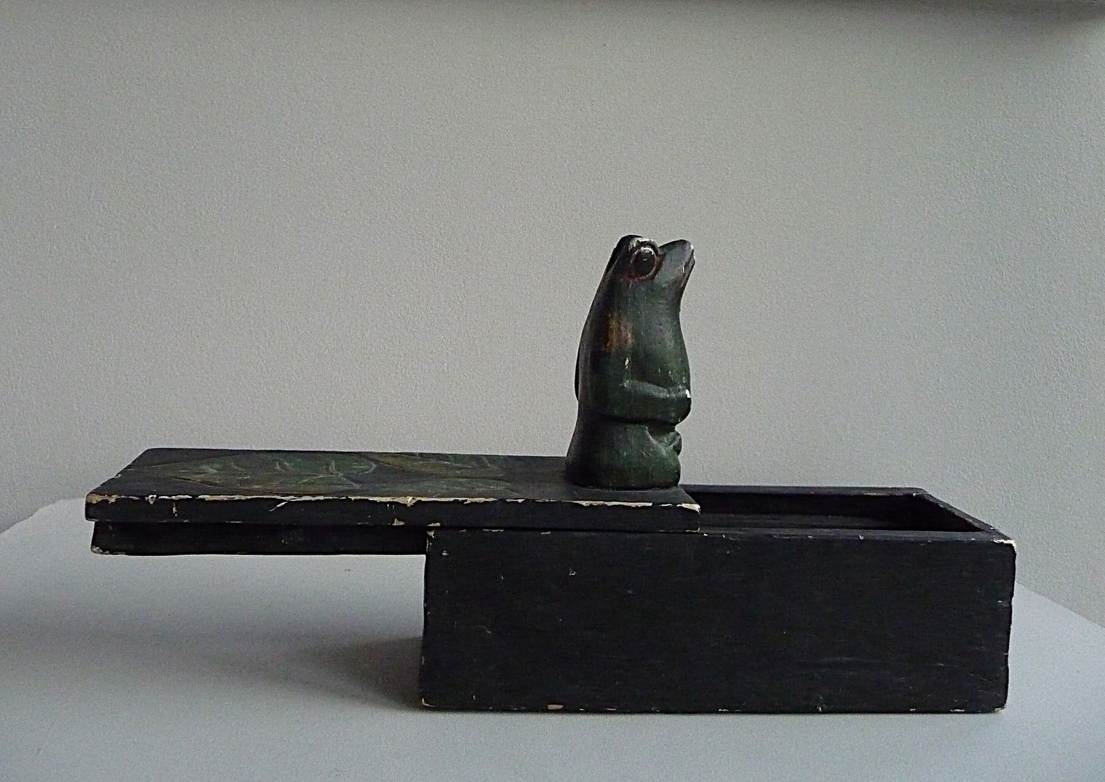 Antique Scandinavian Handmade Painted Wooden Box photo vintage