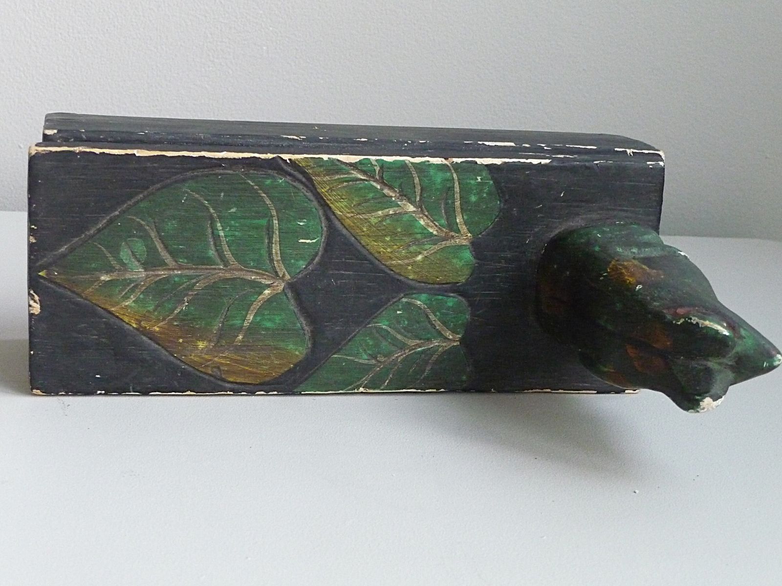 photo for sale Antique Scandinavian Handmade Painted Wooden Box