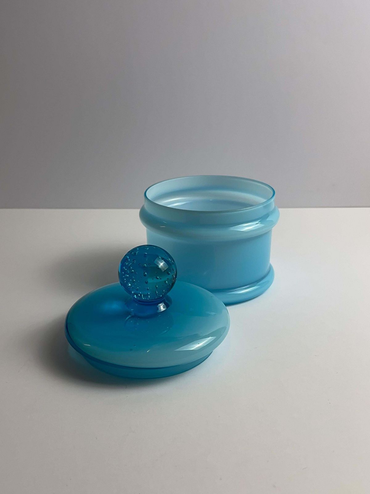 Cased Pale Blue Empoli Glass Apothecary Jar By Carlo Moretti, Italy, 1960s photo Home Decor