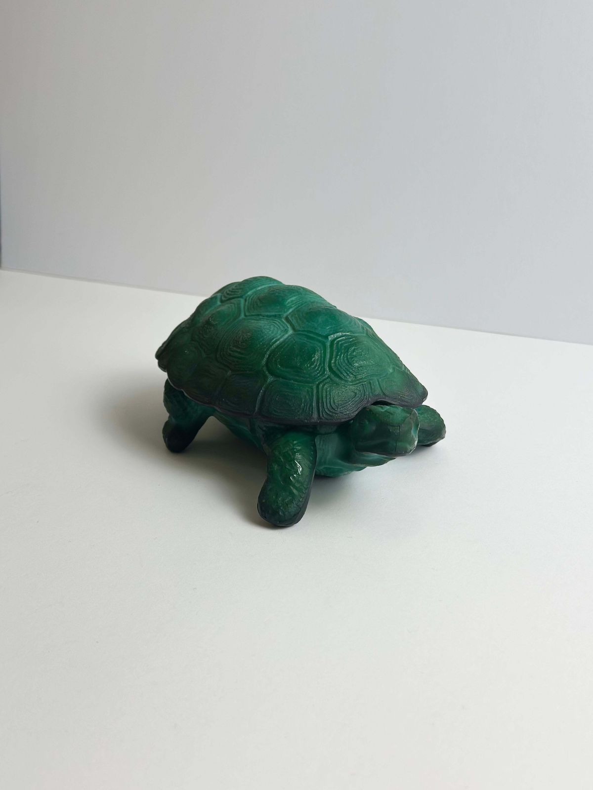 photo furniture Malachite Green Glass Turtle Trinket Box By Curt Schlevogt, Czechoslovakia 1960s