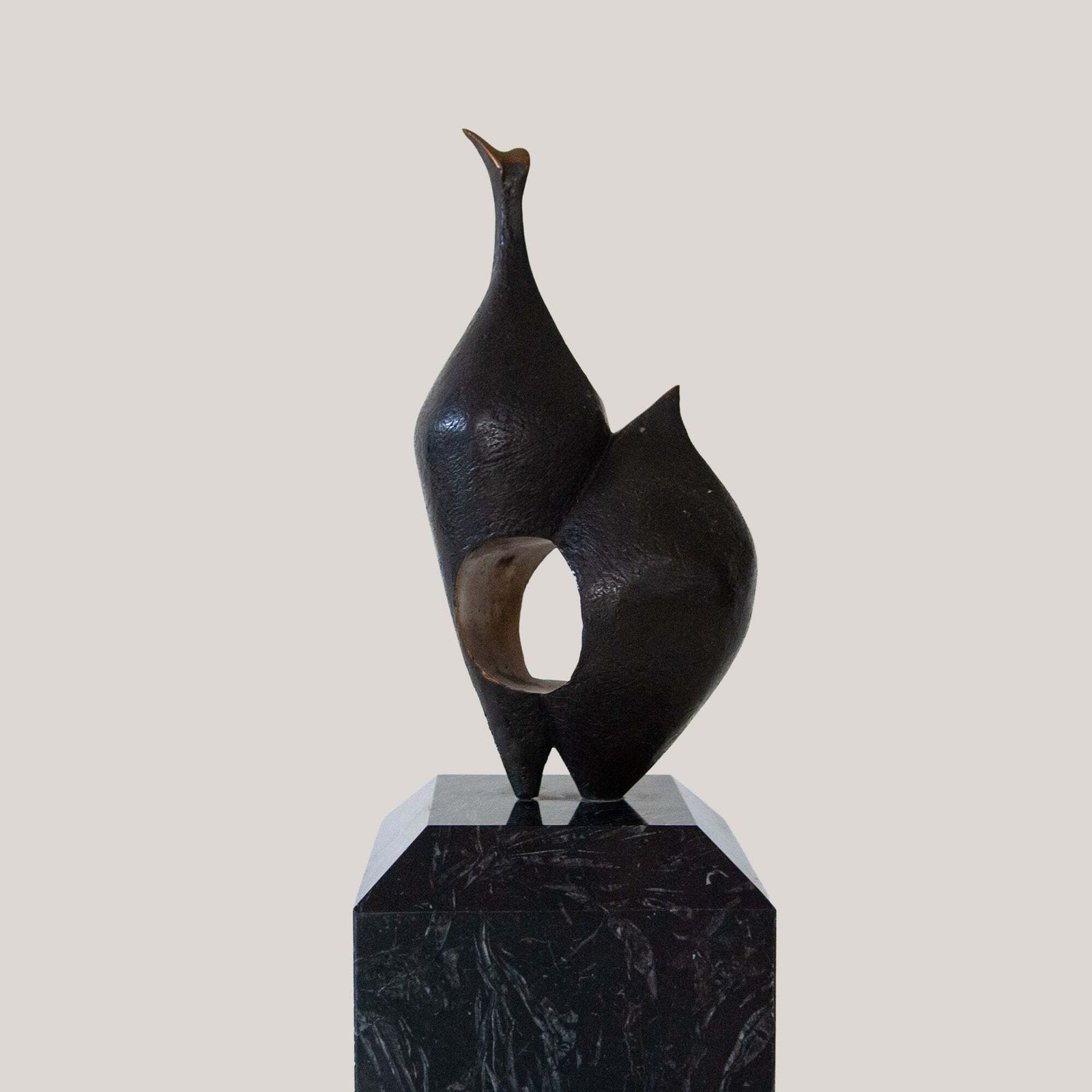 Abstract Bronze Sculpture   Follower Of Barbara Hepworth photo furniture