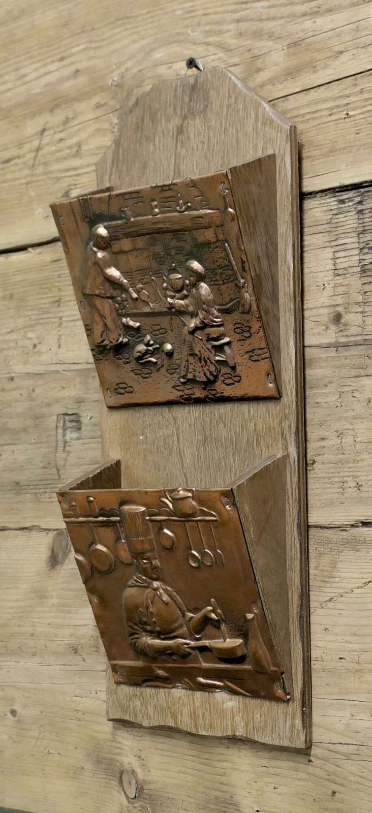 French Arts And Crafts, Copper Wall Hanging Letter Rack photo for sale