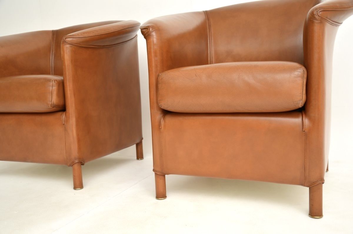 Pair Of Vintage Leather Armchairs By Wittmann photo vinterior