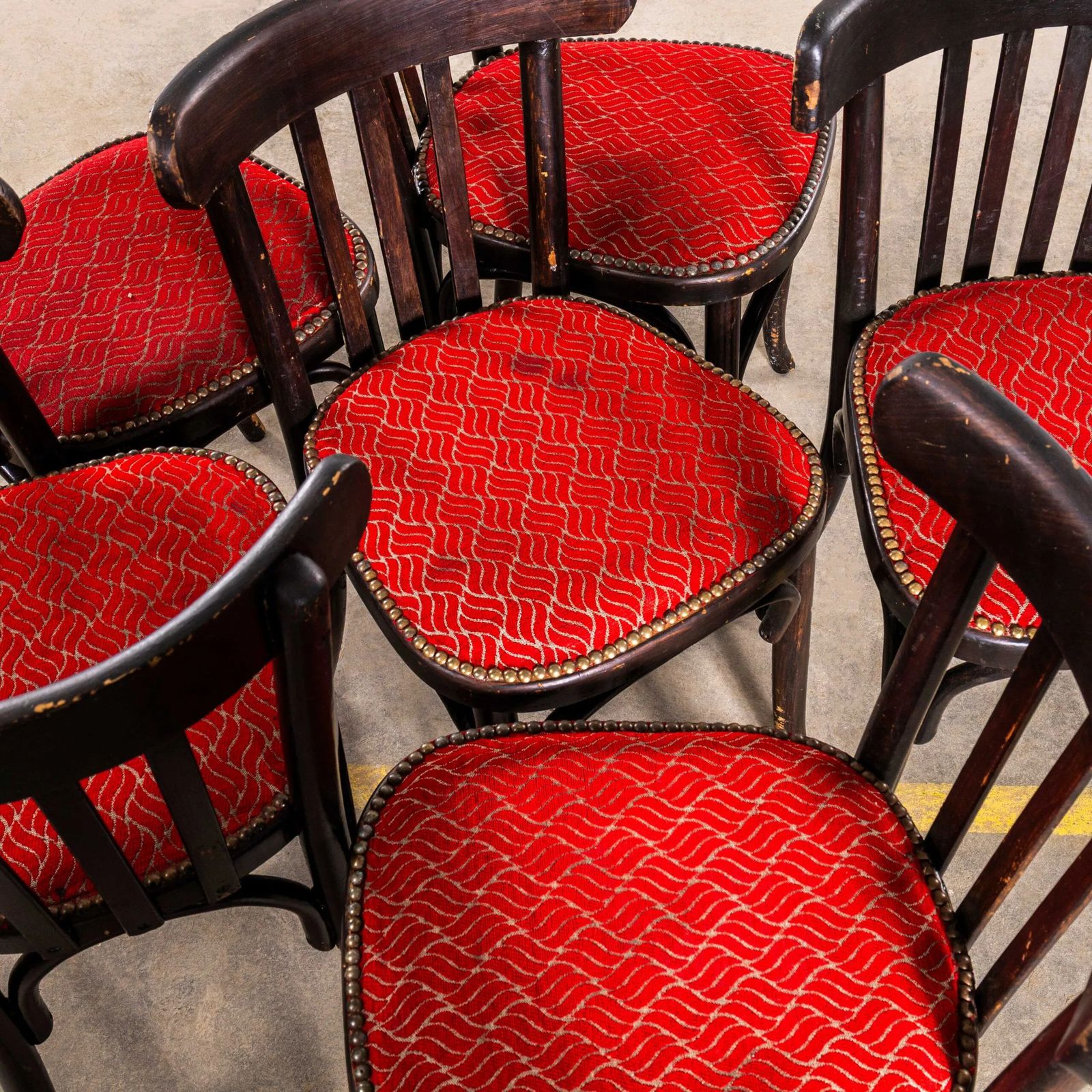 1950’s Ebonised Upholstered Classic Luterma Cafe Dining Chairs photo vinterior