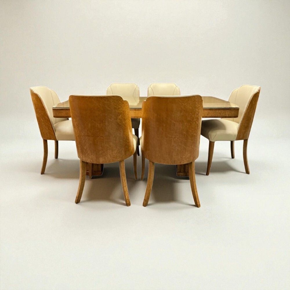 Art Deco Dining Table And Six Chairs By Harry And Lou Epstein photo vinterior