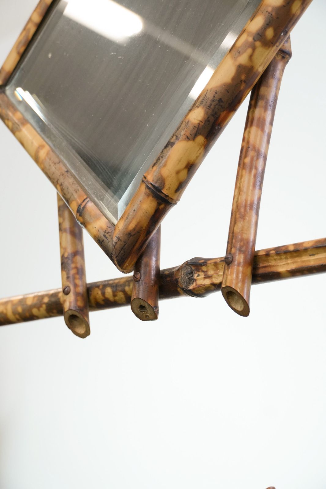 photo buy Charming Antique French Faux Bamboo Standing Coat Rack/Hallway Furniture With A Mirror And Umbrella Rack