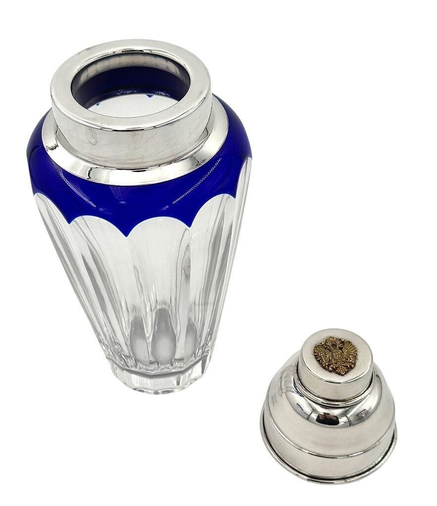 Home Decor A Faberge Crystal "Grand Duke" Cocktail Set With Silver Plated Cocktail Shaker And 4 Glasses photo