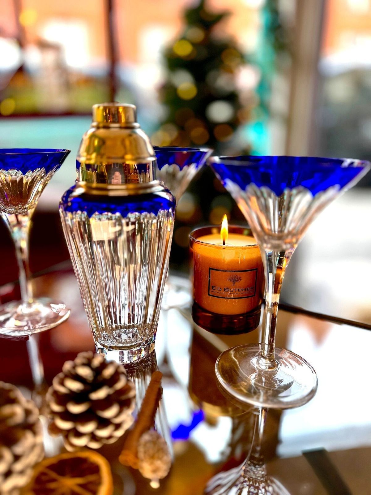 1350.0 A Faberge Crystal "Grand Duke" Cocktail Set With Silver Plated Cocktail Shaker And 4 Glasses photo