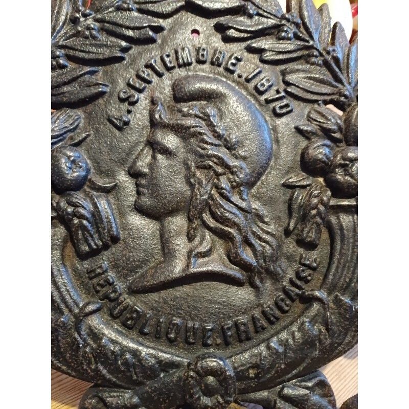 Cast Iron Plaque, September 4, 1870, French Republic photo for sale