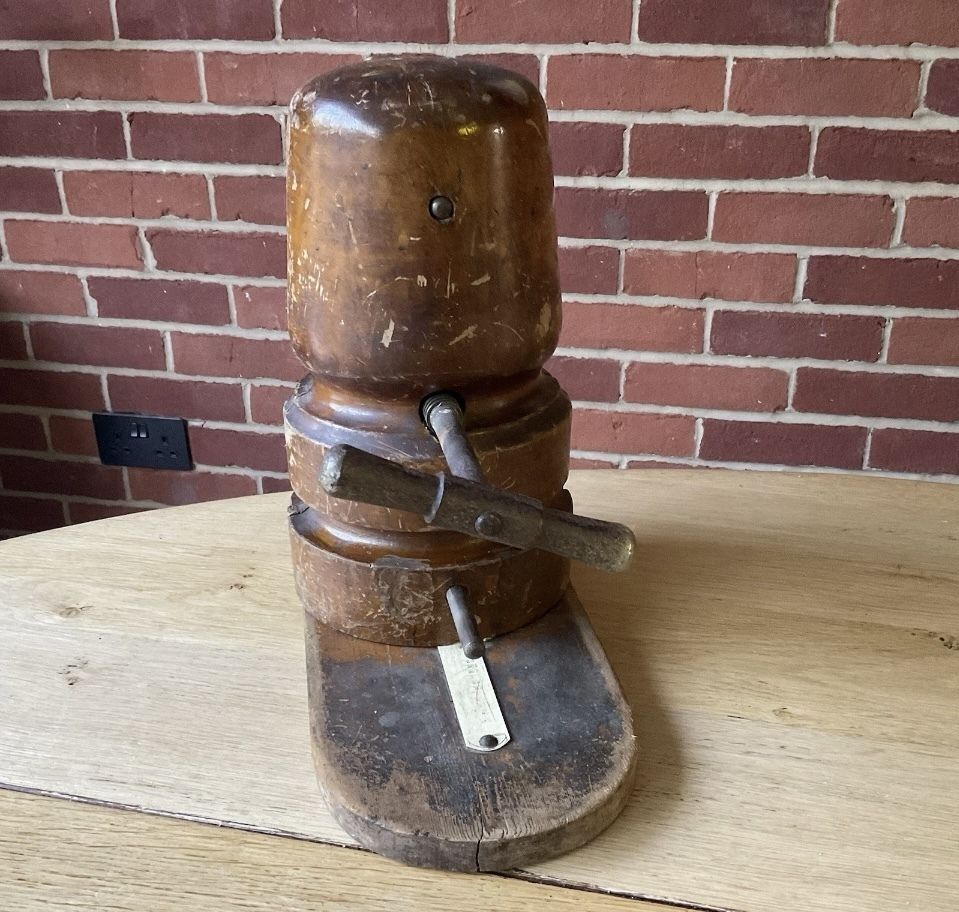 Adjustable Hat Stretcher Millinery Shop Display Block Rest England 1900s